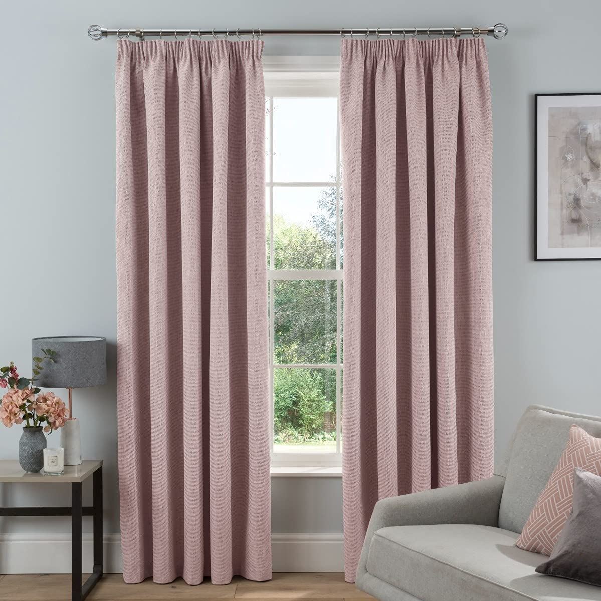 Text Rib Weave Bout P/P Curt 46X54 Blush