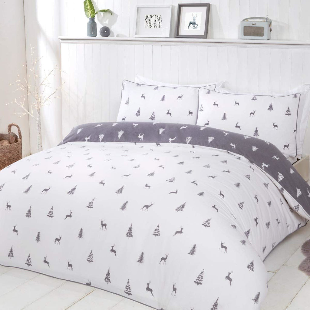 Ditsy Stags & Trees Navy Duvet Set SK
