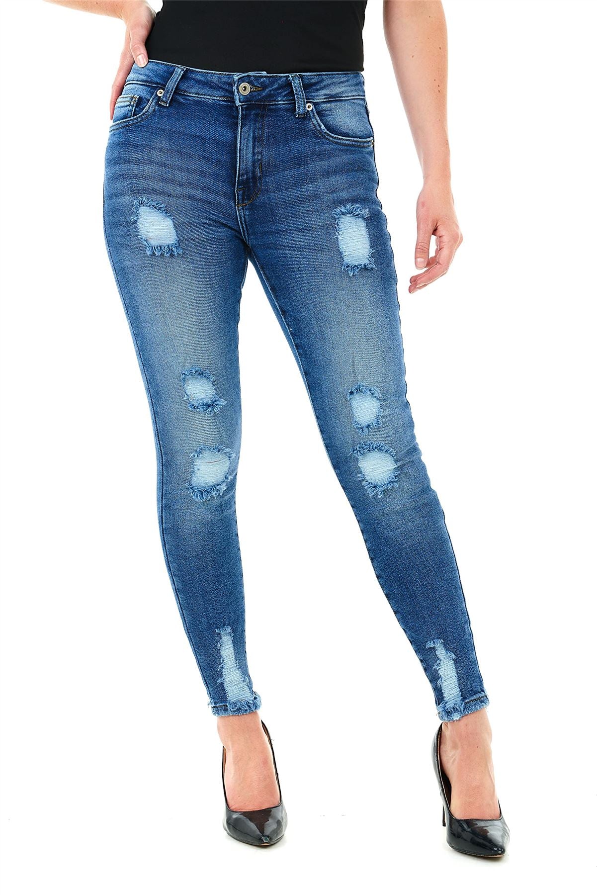 Multi Rip Skinny Dark Blue Wash 30