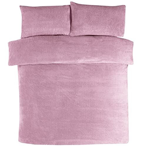Teddy Duvet Set Mauve Single