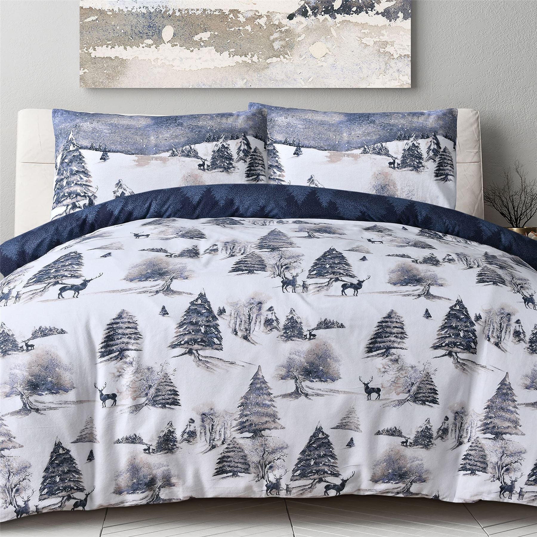 Winter Scene Duvet Set Navy DB
