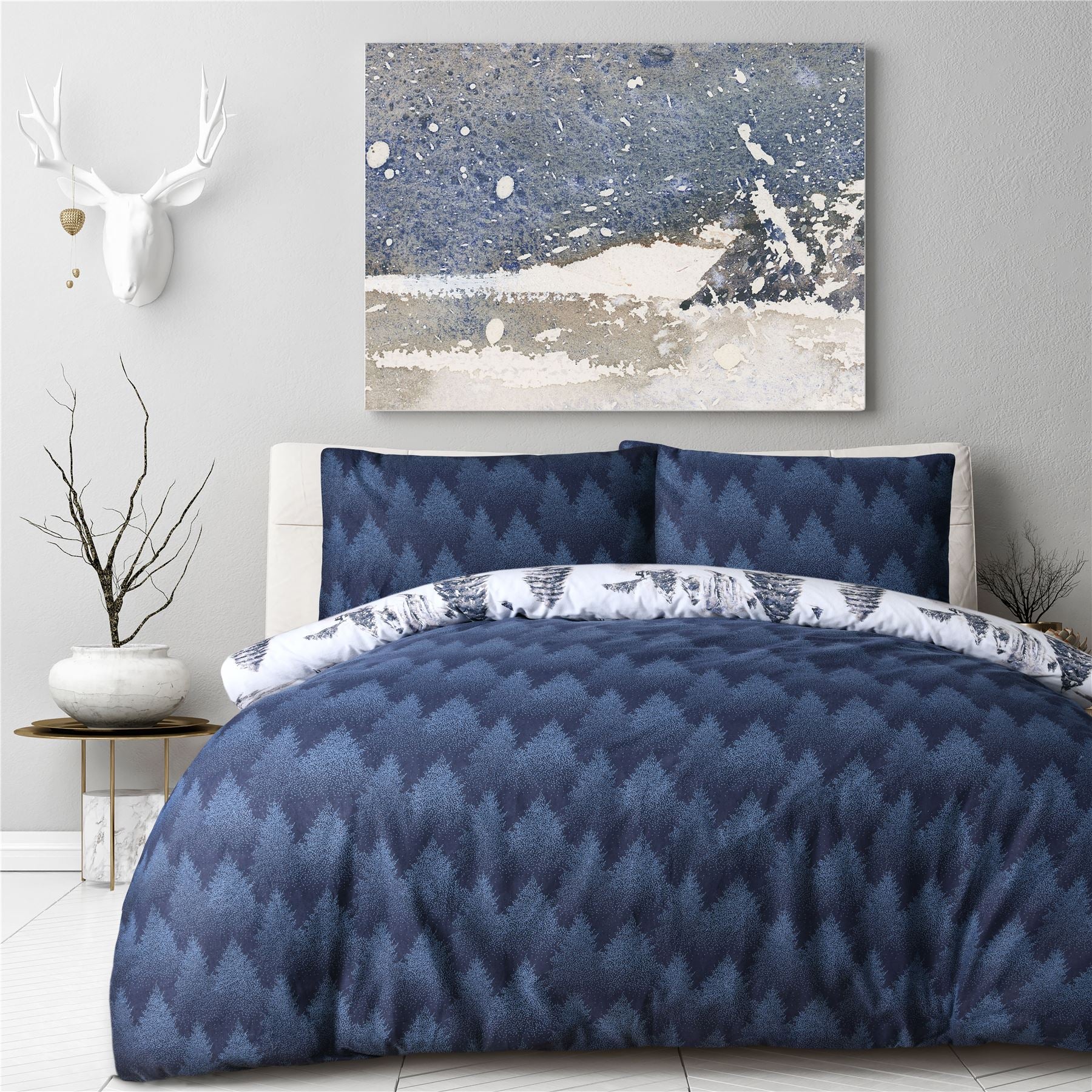 Winter Scene Duvet Set Navy DB