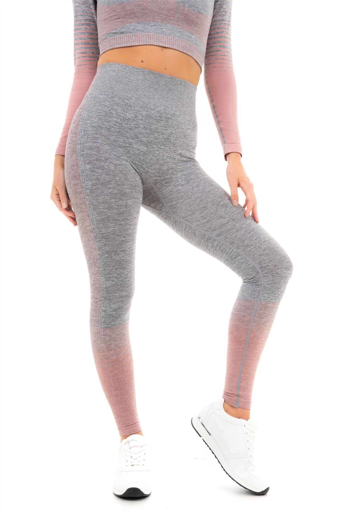 Gradient Stripe Seamless Leggings - L
