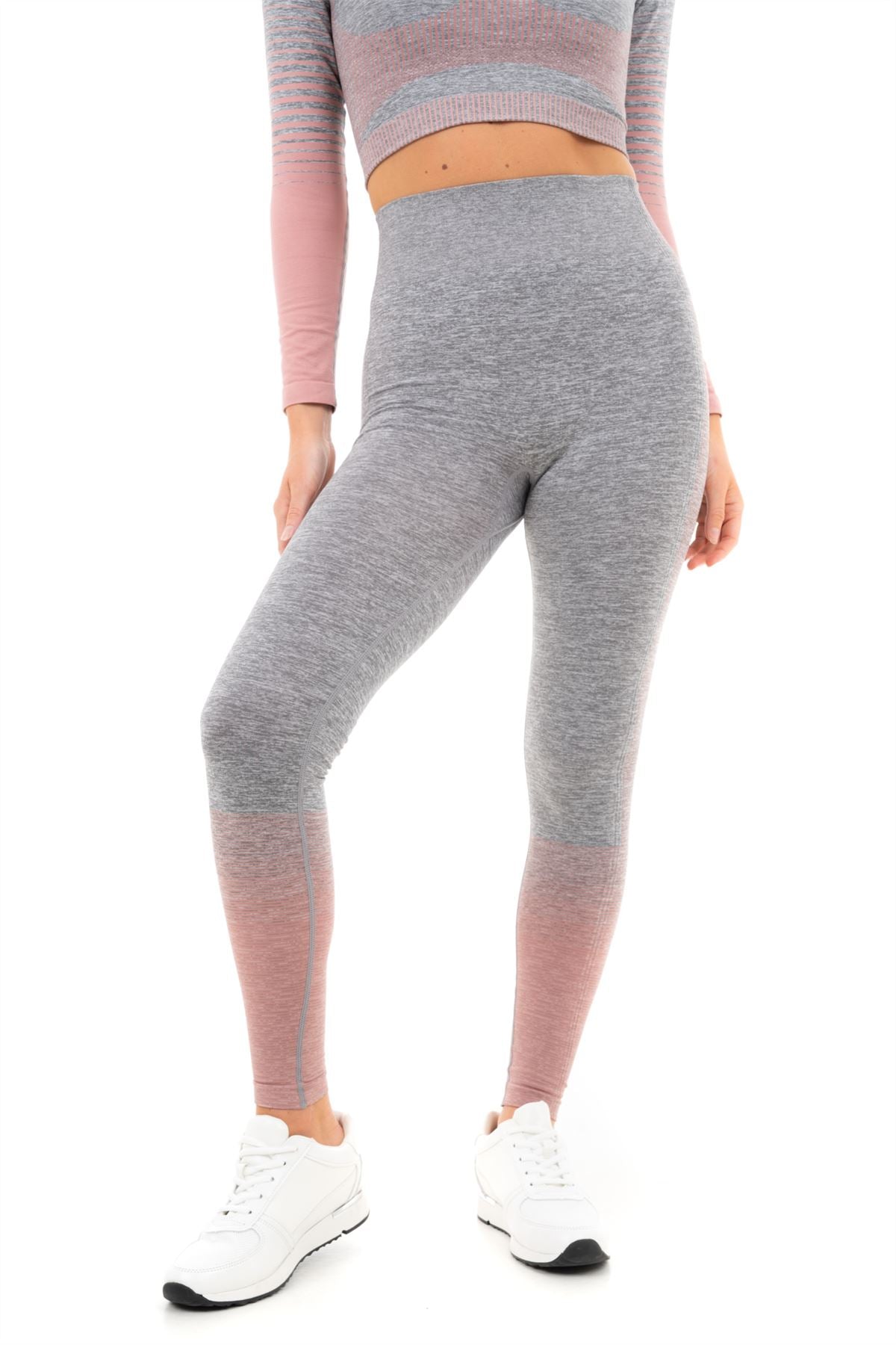 Gradient Stripe Seamless Leggings - L