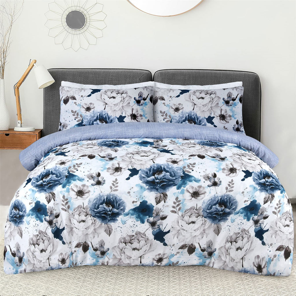 Inky Floral Blue Duvet Set SB