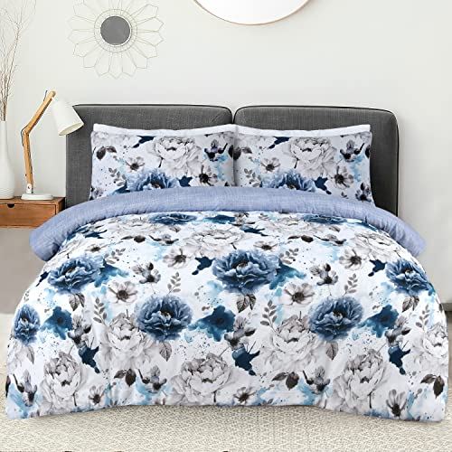 Inky Floral Blue Duvet Set SB
