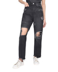 Torn Hem Rip Mom Black 12