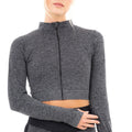 Marl With Rib Seamless Jacket Black M