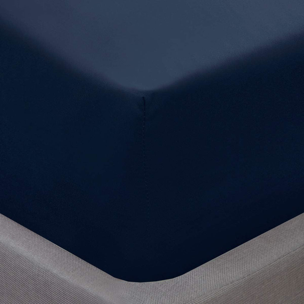 Microfibre Fitted Sheet 32cm Navy SB