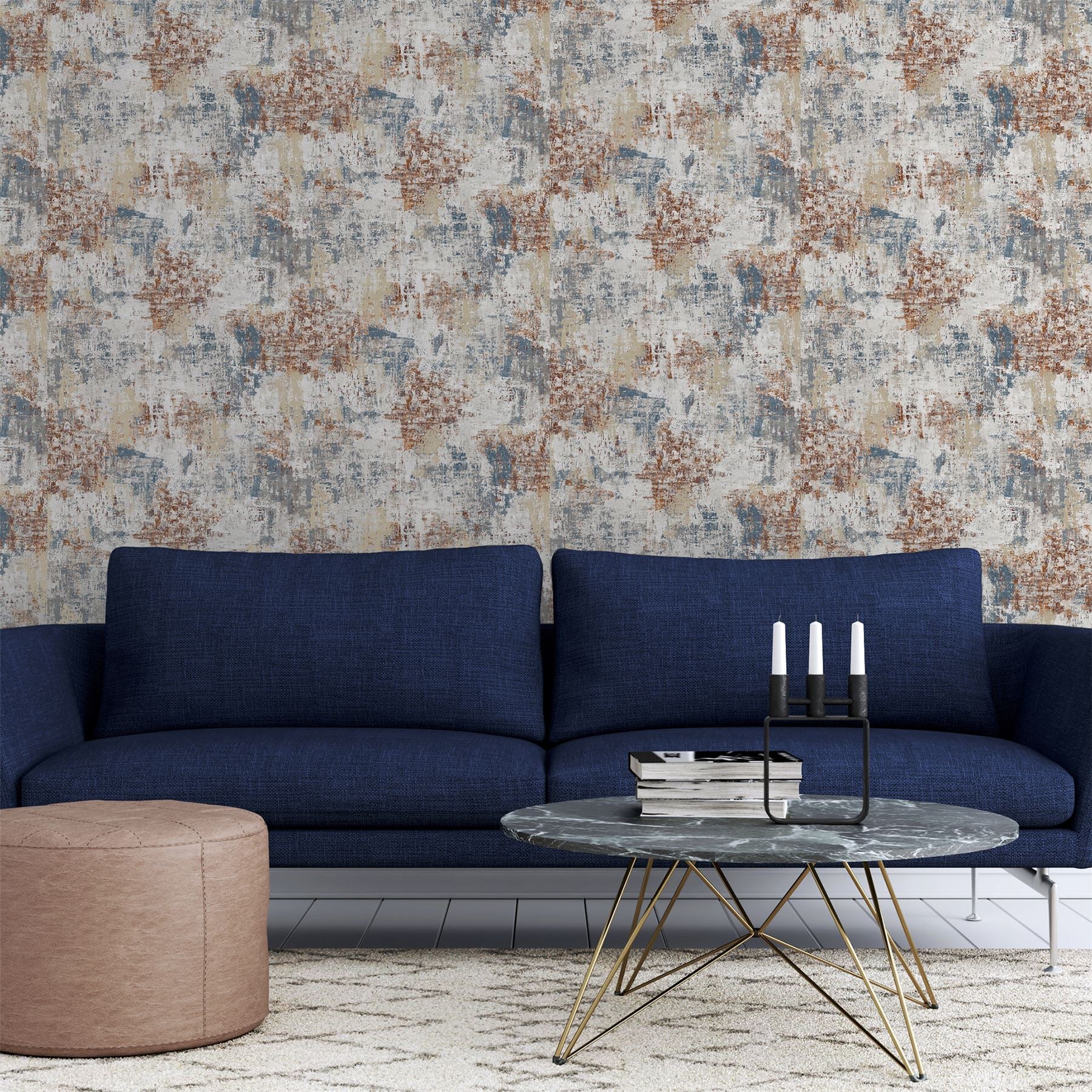 Abstract Texture Copper Navy sw12