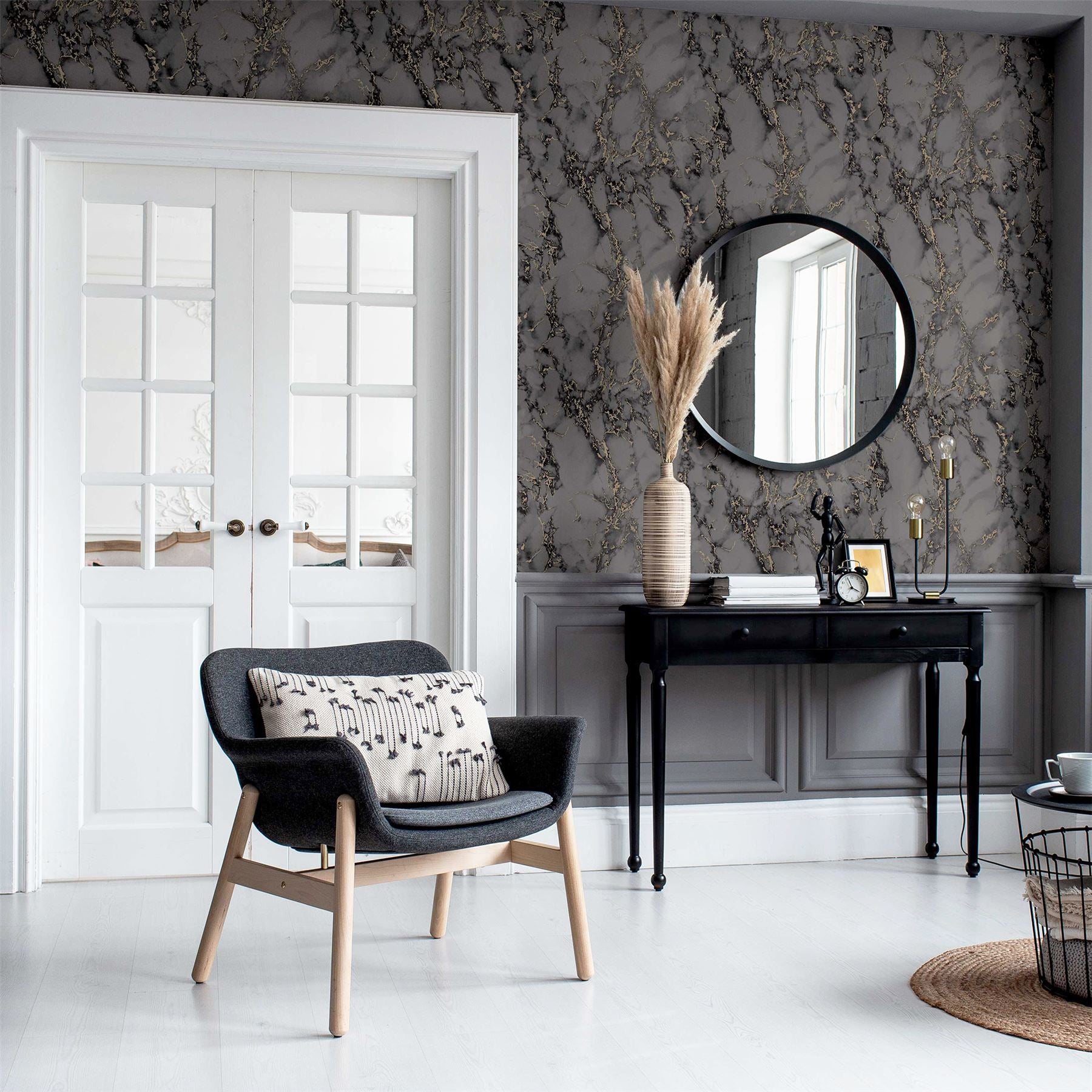 Carrara Marble Charcoal sw12