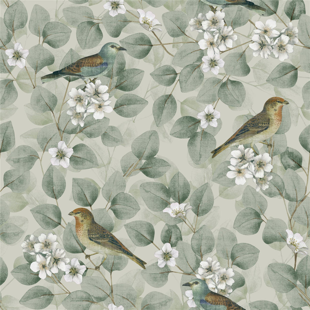 Birds & Blossoms Green sw12