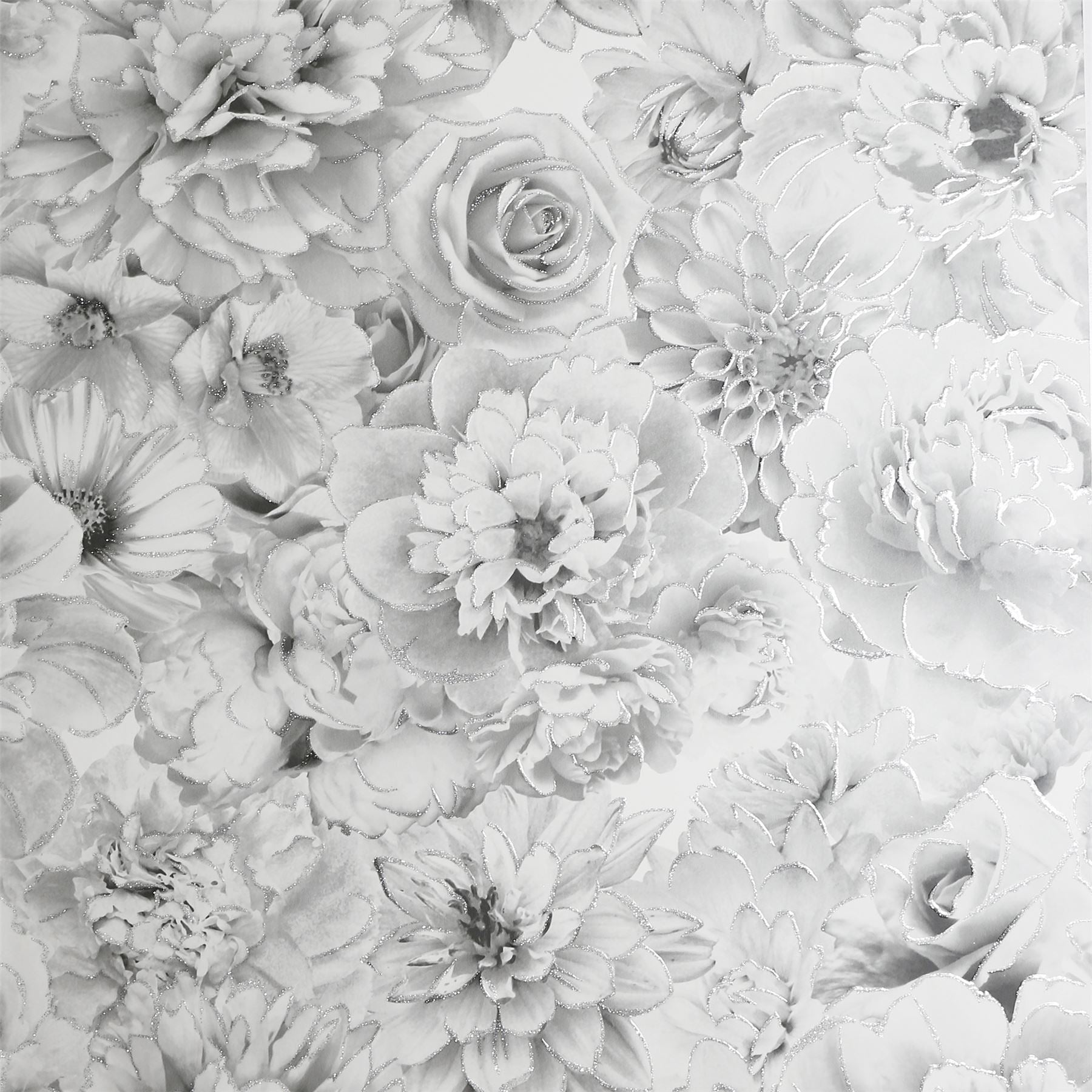 Glitter Bloom Silver sw12