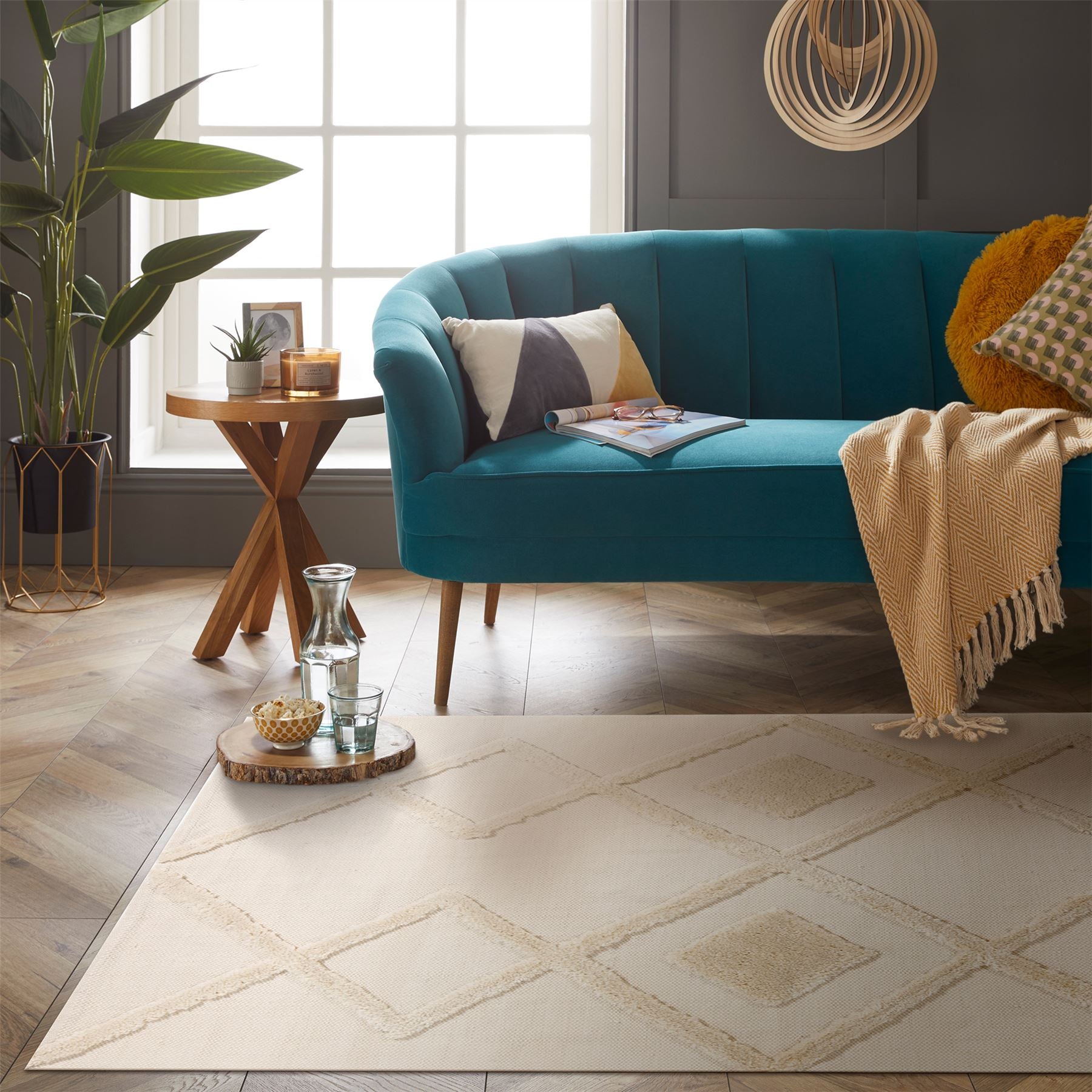 Windsor Geo Tufted 120x170cm Cream Rug