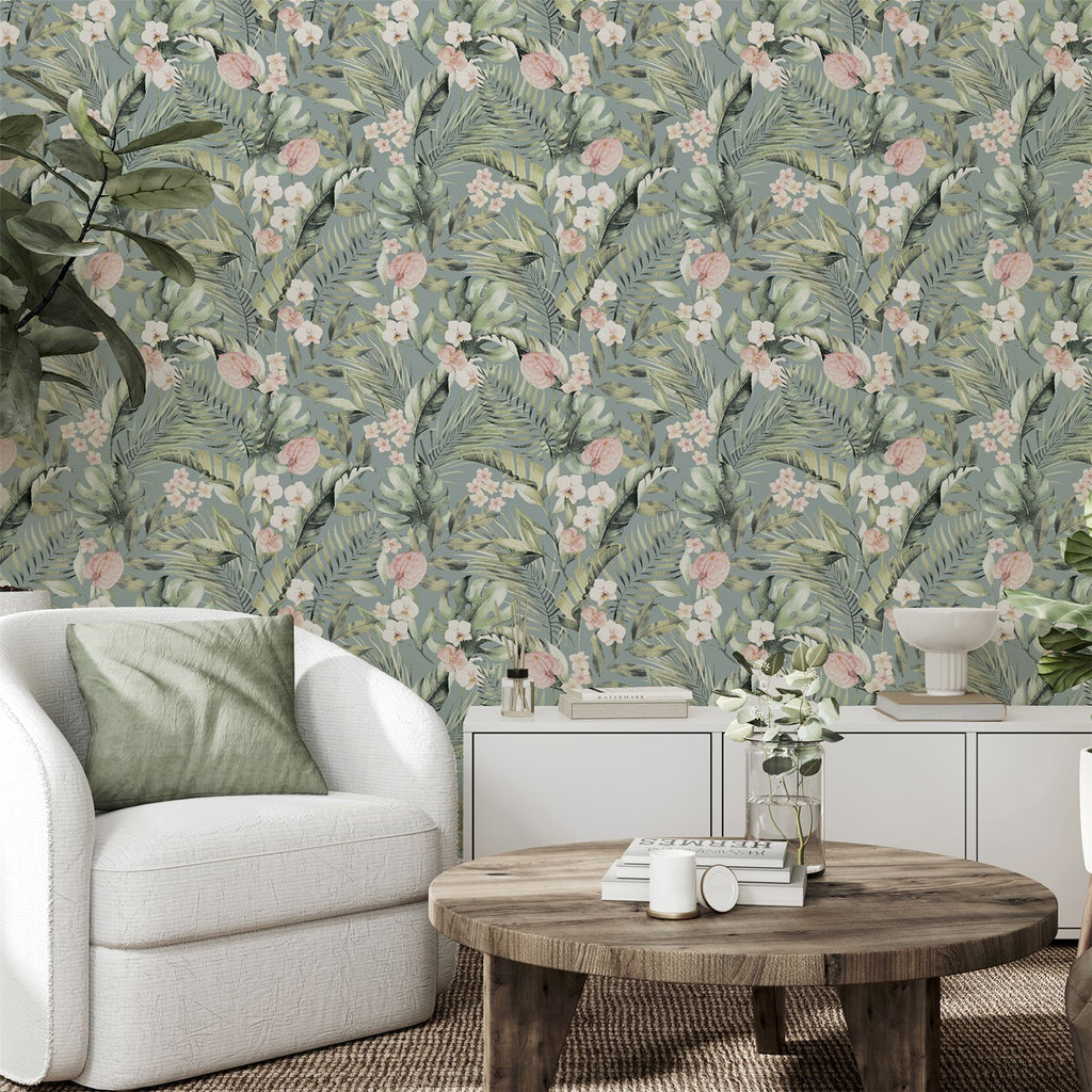 Tropical Floral Sea Blue sw12