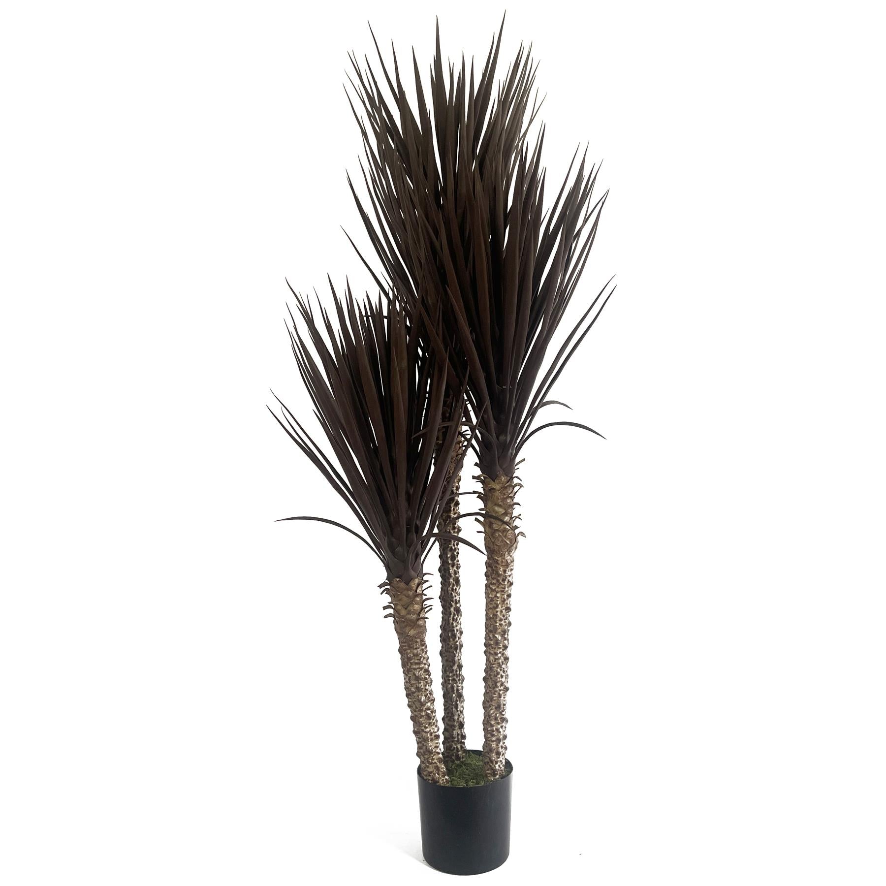 155cm UV Resistant Artificial XL Triple Yukka Tree Plant Spiky Tree Triple Dark