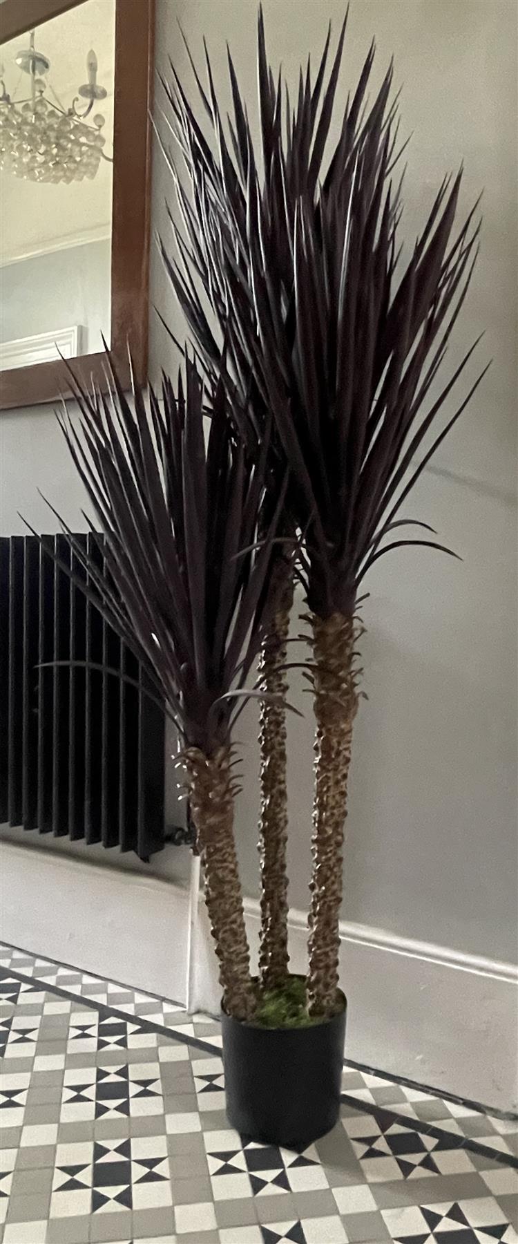 155cm UV Resistant Artificial XL Triple Yukka Tree Plant Spiky Tree Triple Dark