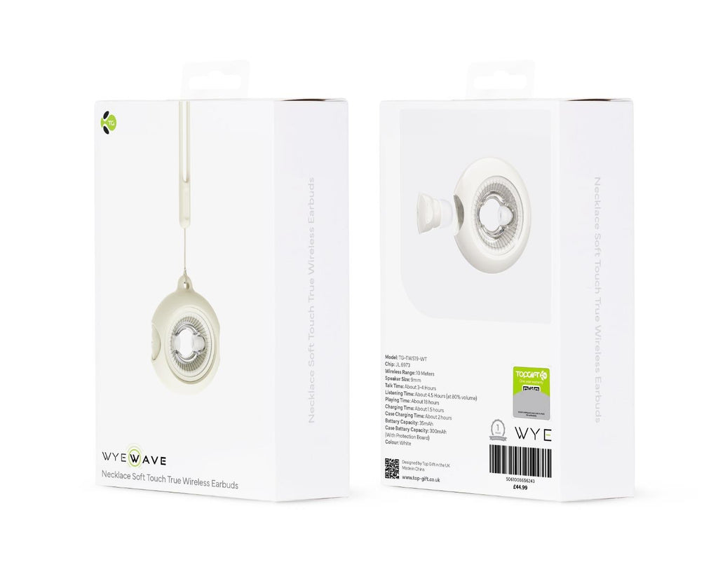 WYEWAVE Wireless Earbuds With Necklace Soft Touch True Wireless - Beige