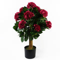 75cm Artificial Pink Bush Hydrangea Plant Potted