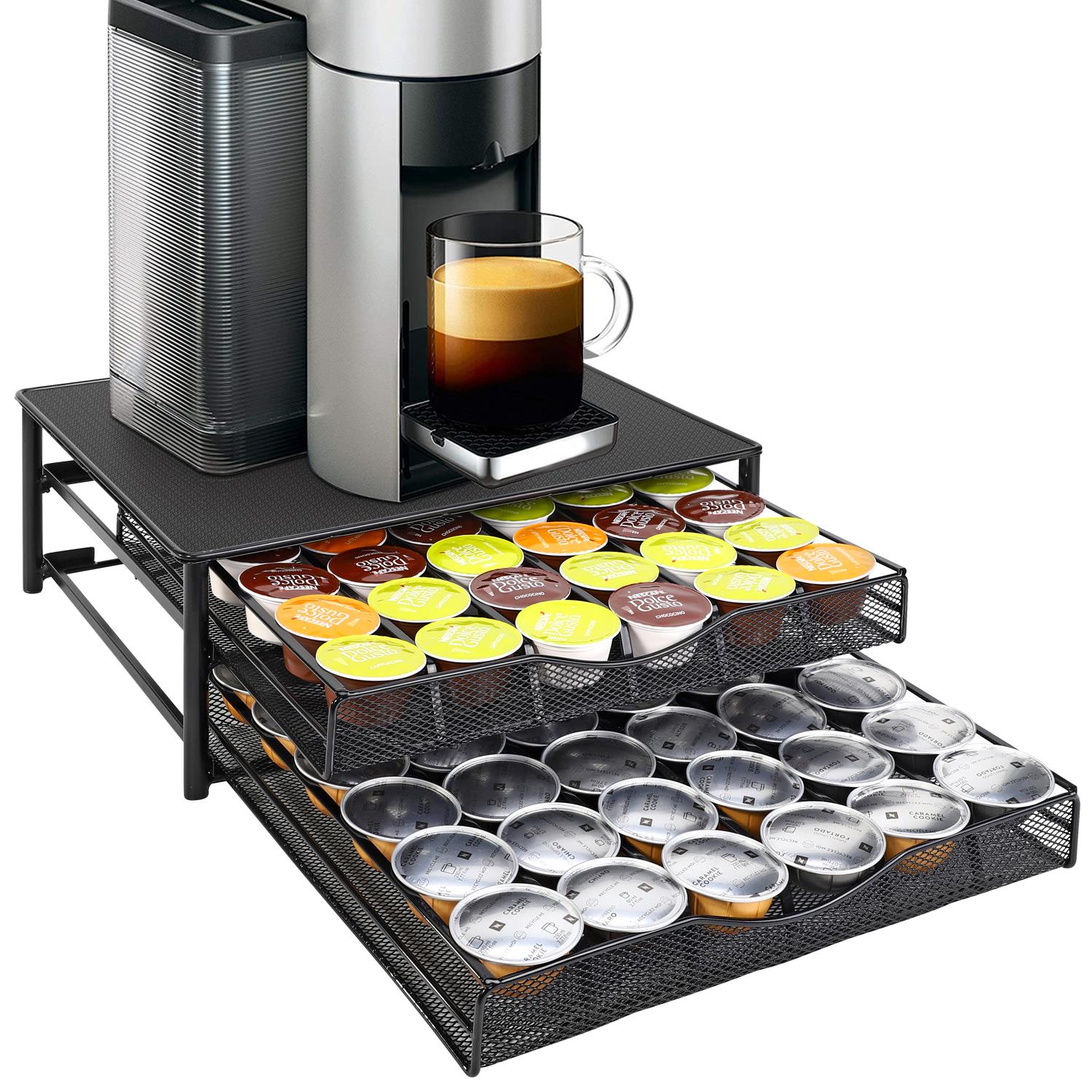 Vinsani Black Coffee Pod Double Drawer