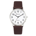 Ravel Men's Classic Big White Dial Brown Leather Strap Watch R0129.21.1