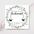 Bridesmaids Heart Earrings & Eucalyptus Thank You Card