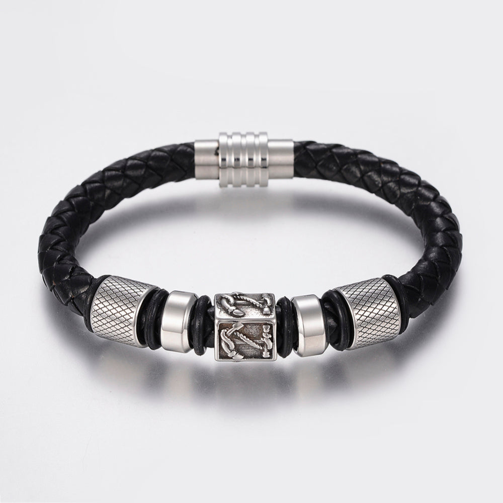 Men's Nautical Leather Bracelet
