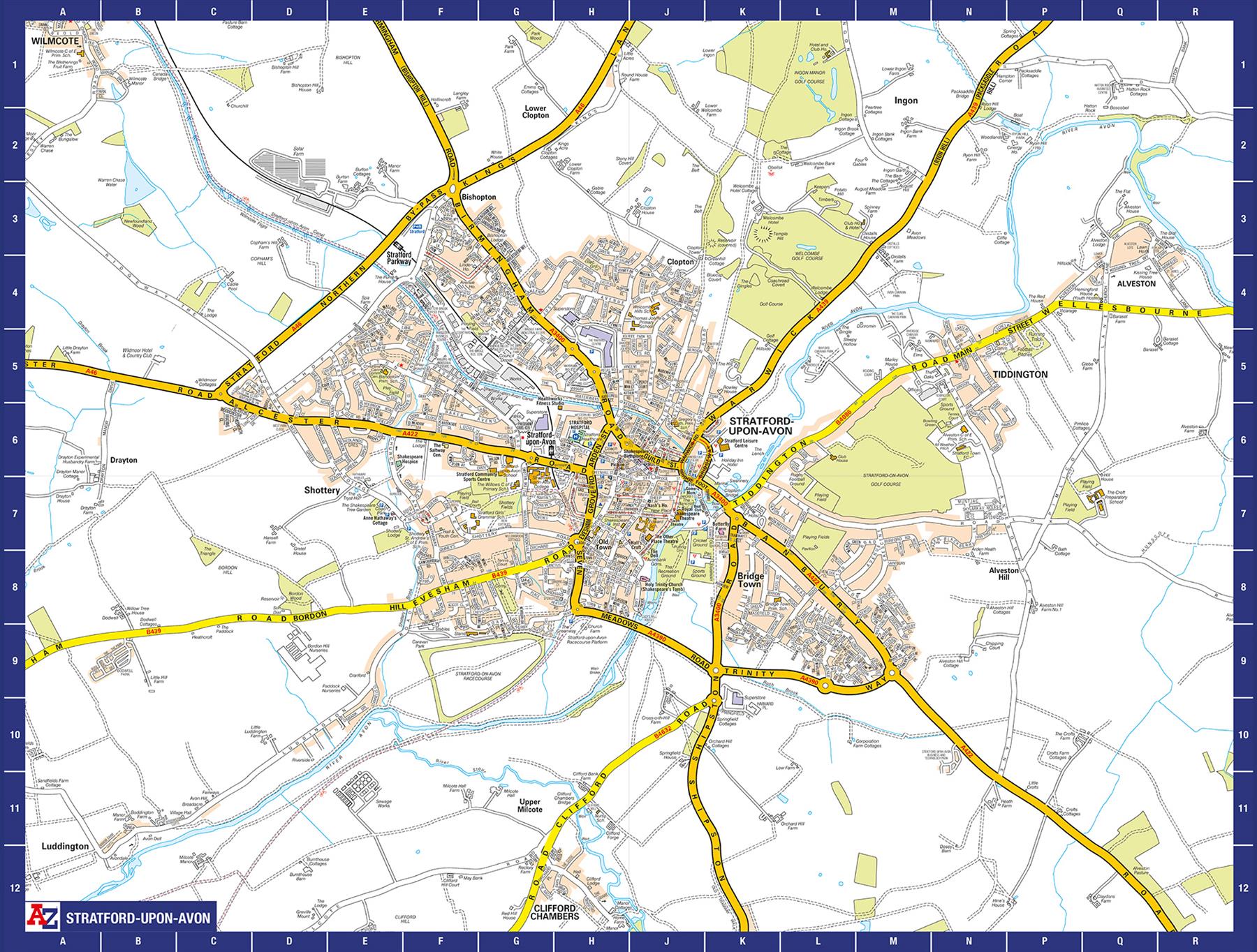 A to Z Map of  Stratford-upon-Avon 1000 Piece Jigsaw