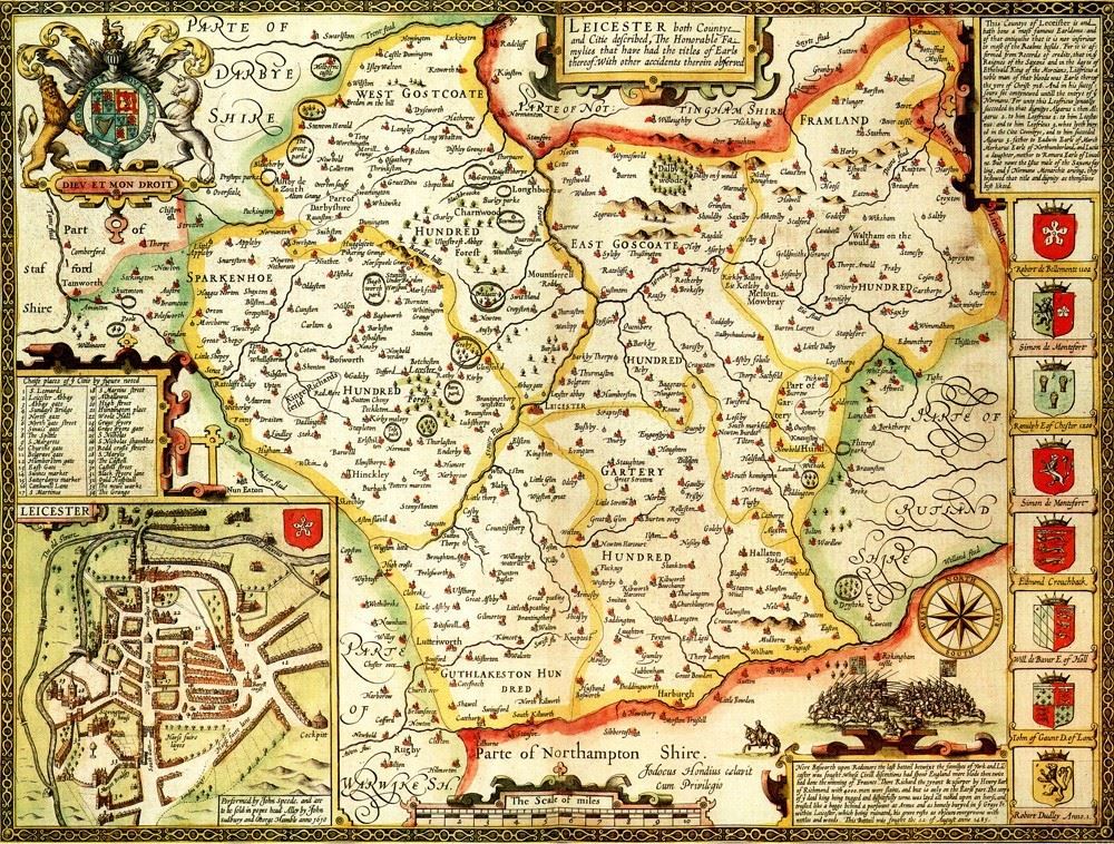 Leicestershire Historical Map 1000 Piece Jigsaw Puzzle (1610)