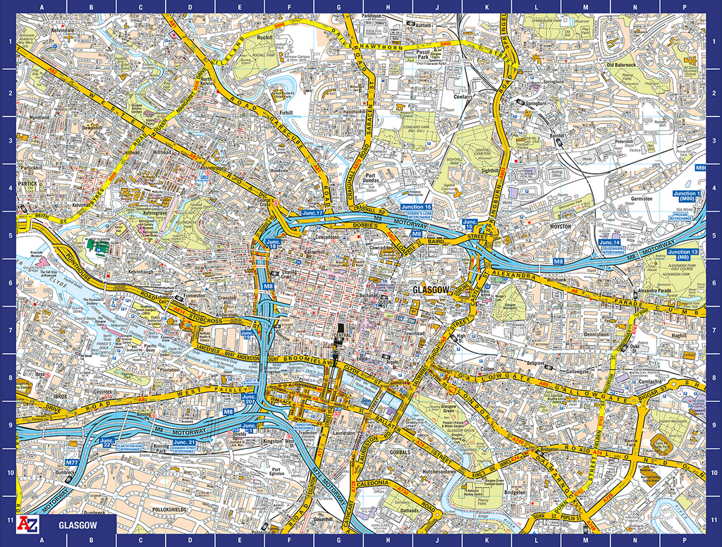 A to Z Map of  Glasgow 1000 Piece Jigsaw