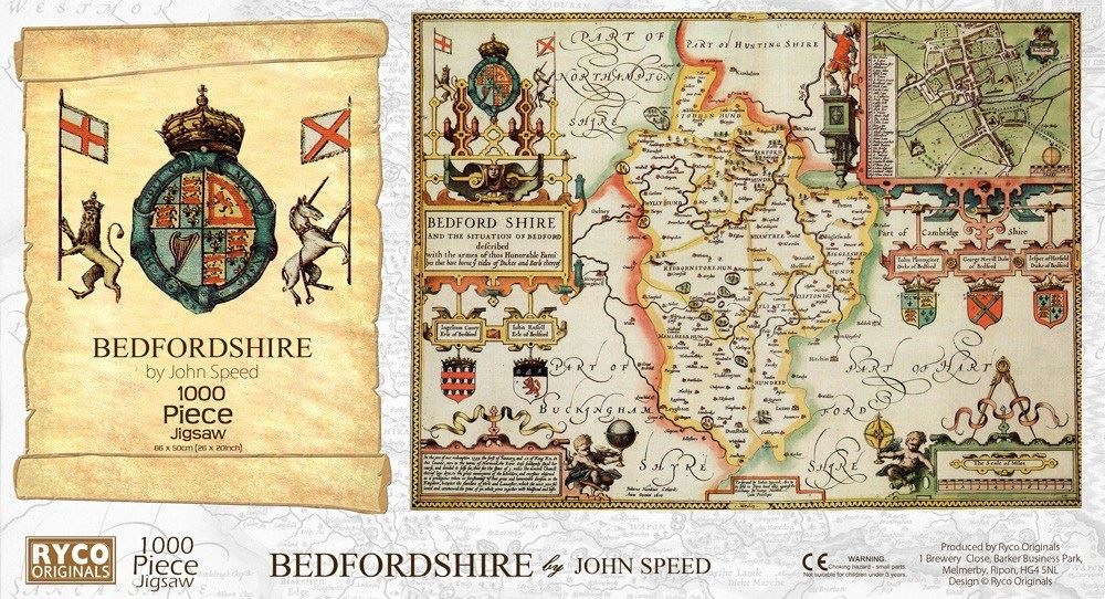 Bedfordshire Historical Map 1000 Piece Jigsaw Puzzle (1610)