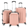 3 Pcs Suitcase Lightweight ABS Carry-on Hand Luggage 4 Spinner Wheels Trolley Case