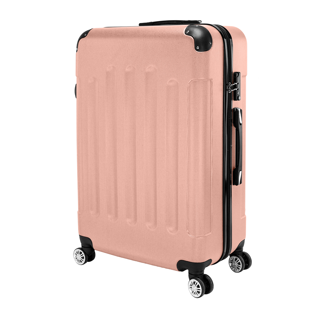 3 Pcs Suitcase Lightweight ABS Carry-on Hand Luggage 4 Spinner Wheels Trolley Case