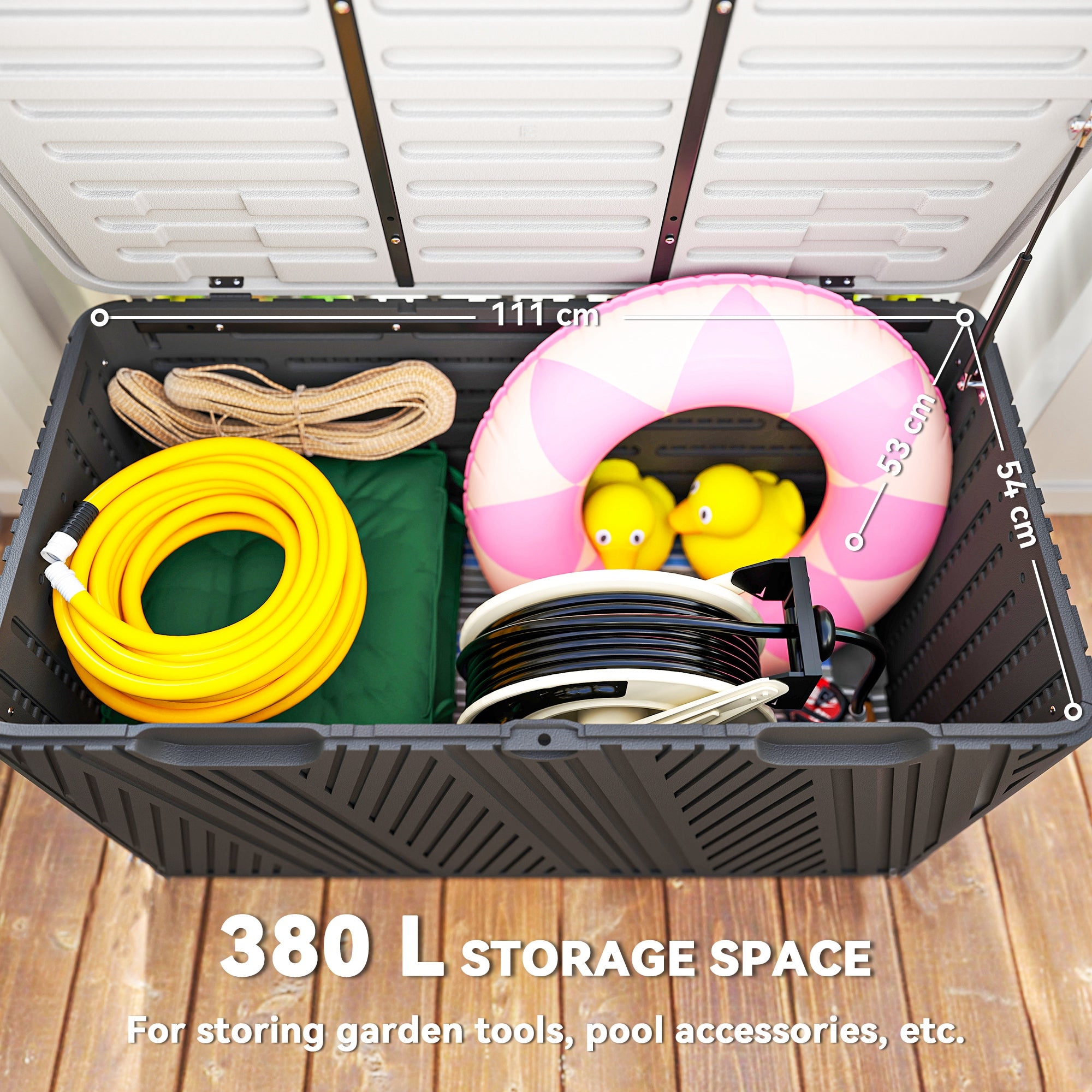 Spacious 380L HDPE Storage Box with Lockable Lid - Durable & Waterproof