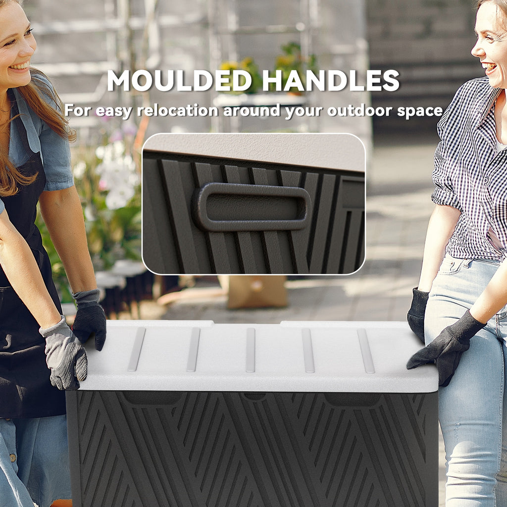 Spacious 380L HDPE Storage Box with Lockable Lid - Durable & Waterproof