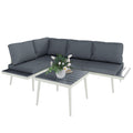 Outsunny 3 Piece Garden Furniture Set with 5-Level Adjustable Lounger, Grey