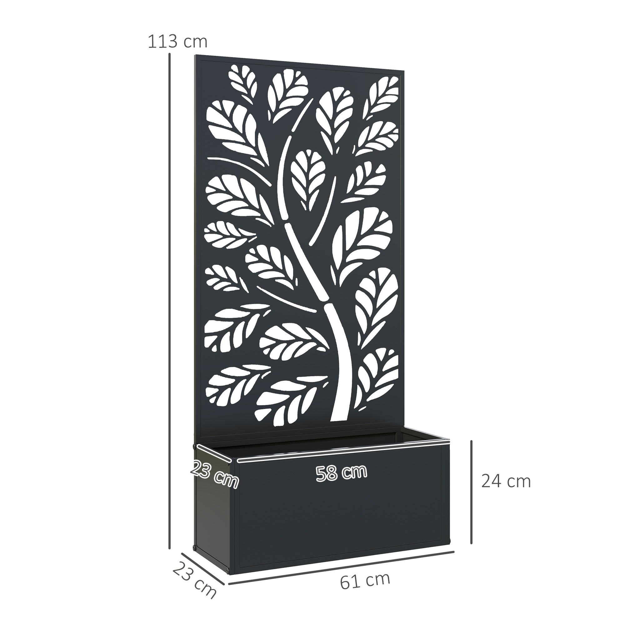 Outsunny Metal Raised Garden Bed with Trellis, Outdoor Elevated Planter Box