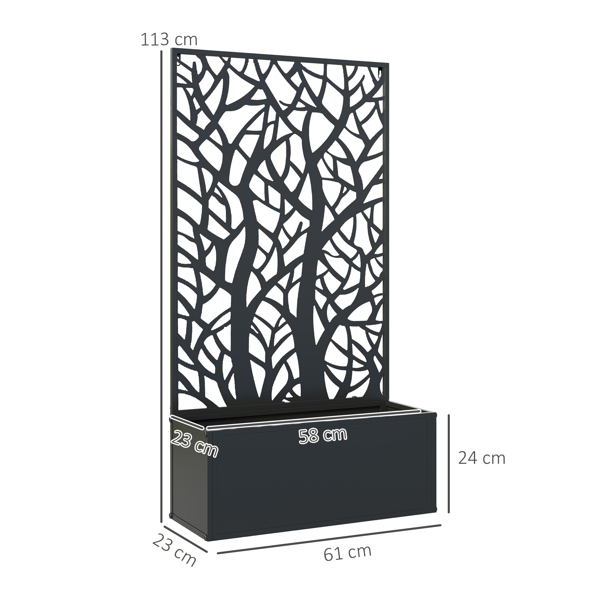 Outsunny Metal Raised Garden Bed with Trellis, Outdoor Elevated Planter Box