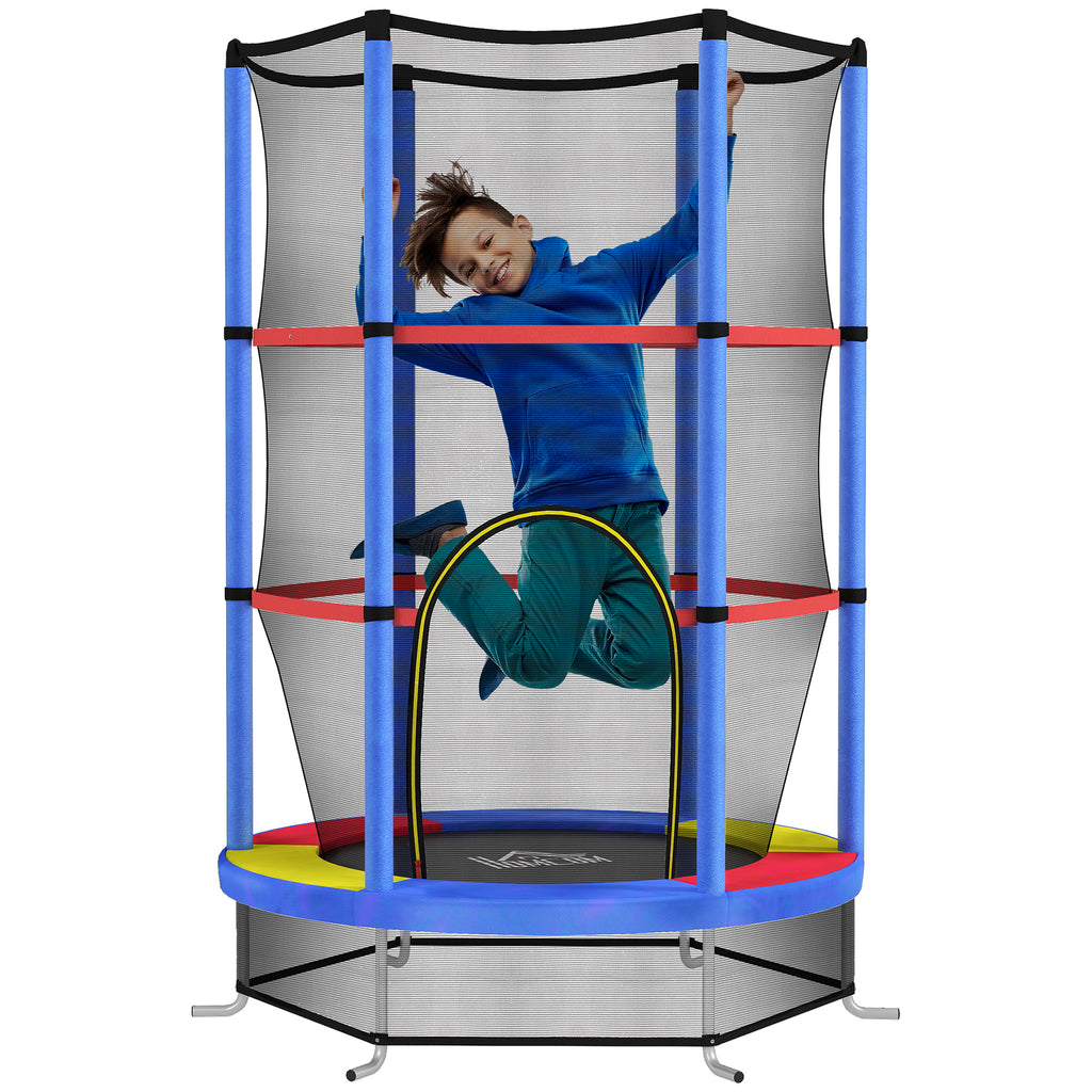 HOMCOM Kids Trampoline Mini Bouncer w/ Enclosure Net for 3-6 Years