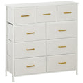 Stylish Cream White Storage Unit with Nine Drawers and Durable Steel Frame