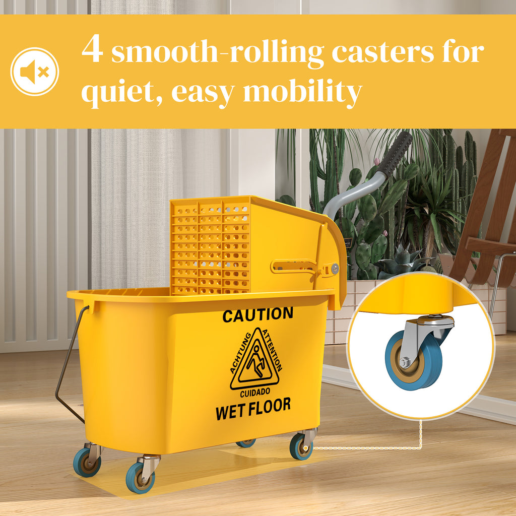 Efficient 20L Mop Bucket with Side Press Wringer for Optimal Cleaning