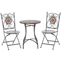 Elegant 3-Piece Bistro Set with Mosaic Design for Outdoor Spaces