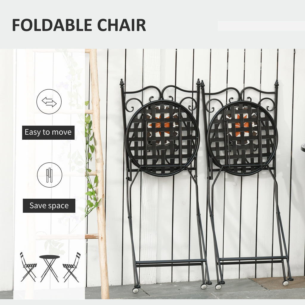 Elegant 3-Piece Bistro Set with Mosaic Design for Outdoor Spaces