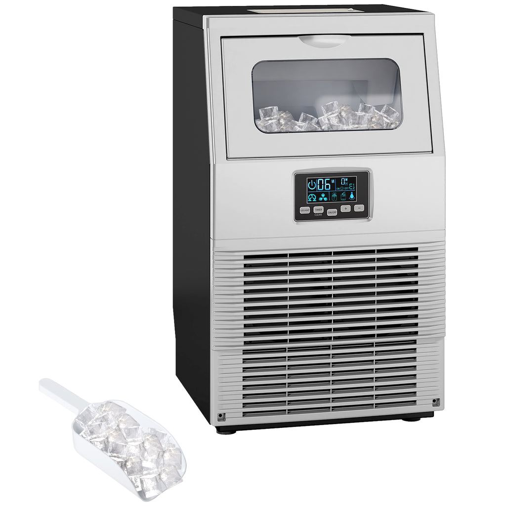 HOMCOM Commercial Ice Maker with 4kg Ice Storage for Home Restaurant