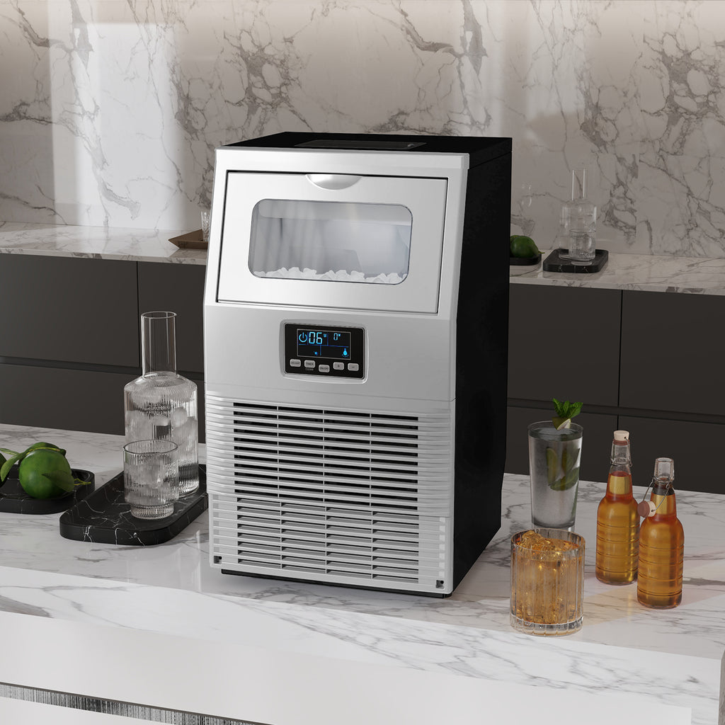 HOMCOM Commercial Ice Maker with 4kg Ice Storage for Home Restaurant