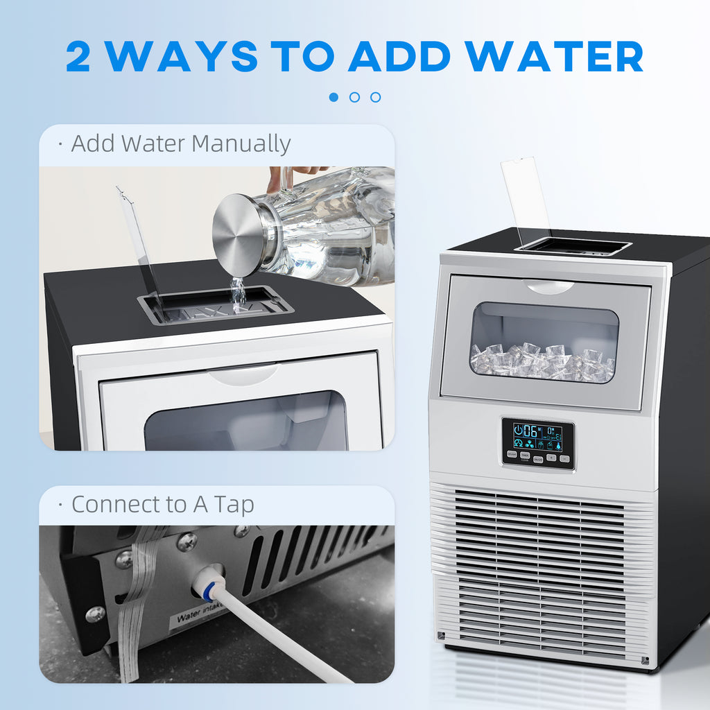 HOMCOM Commercial Ice Maker with 4kg Ice Storage for Home Restaurant
