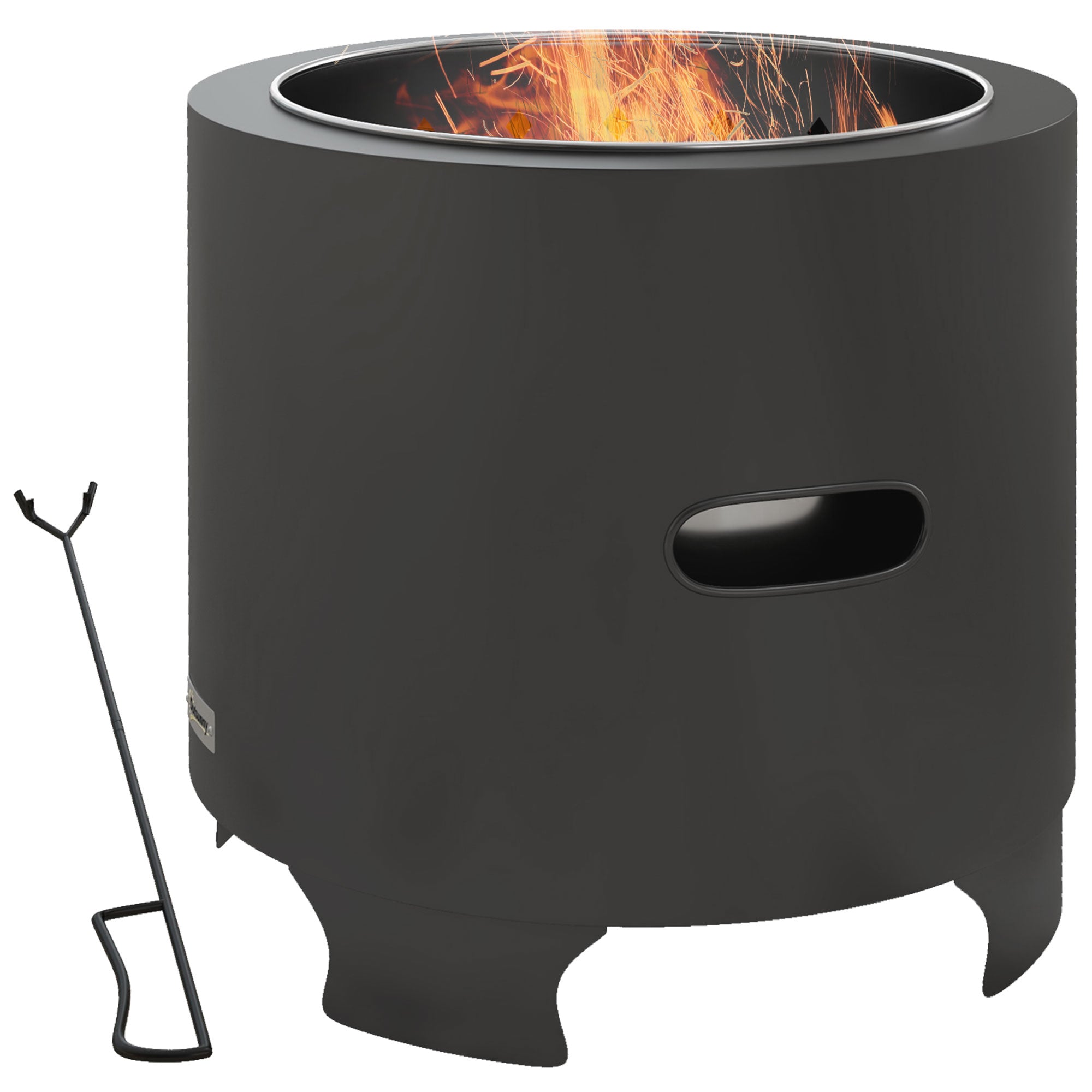 Outdoor Fire Pit with Secondary Combustion System for Clean Burning