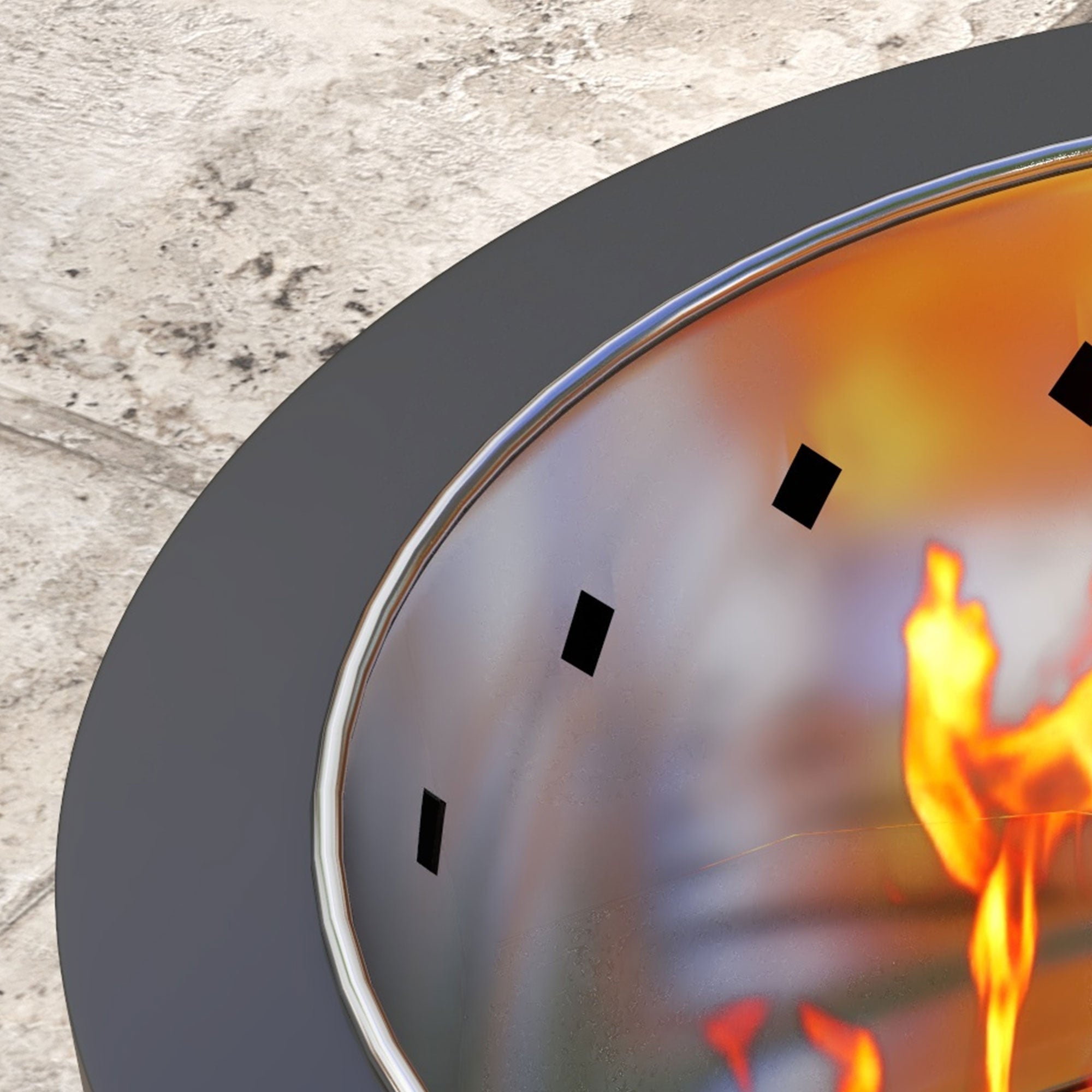 Outdoor Fire Pit with Secondary Combustion System for Clean Burning