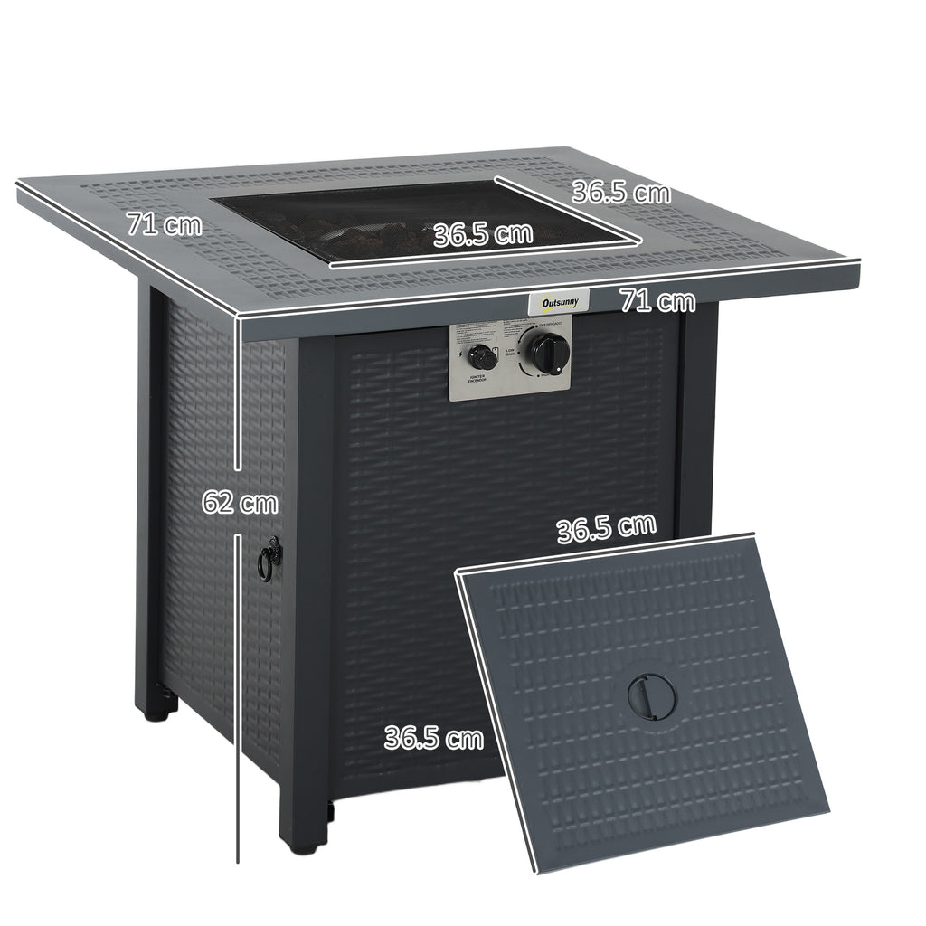 Stainless Steel 40000 BTU Fire Pit Table - Stylish Heat & Functionality