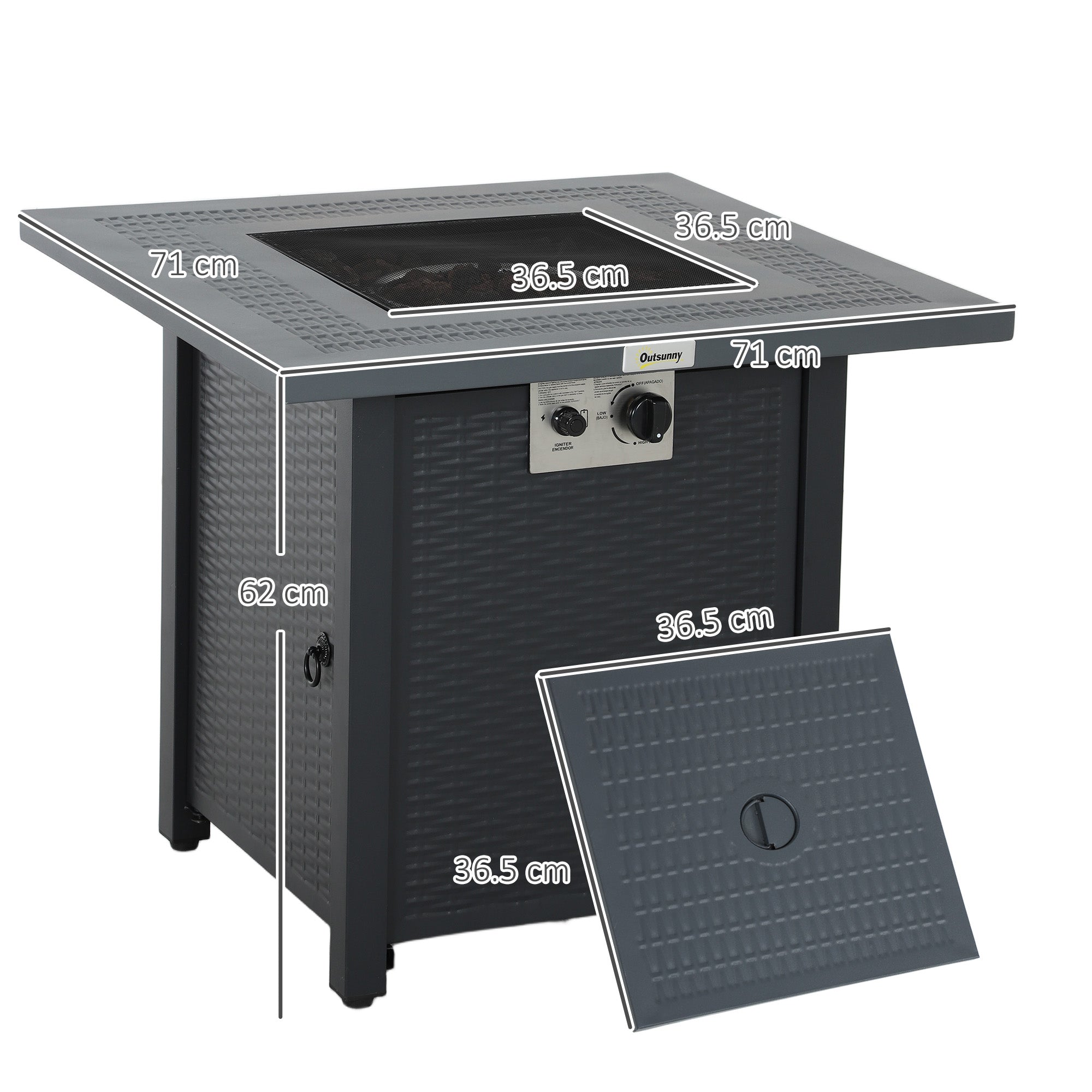 Stainless Steel 40000 BTU Fire Pit Table - Stylish Heat & Functionality